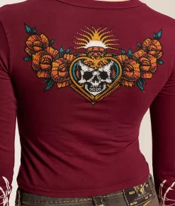 Tops | Affliction Eternal Oil Cropped T-Shirt Andora Lava Wash