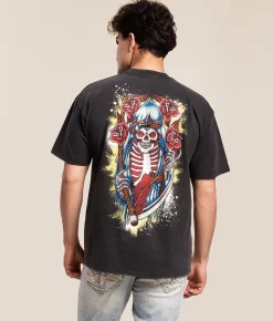 Tops|Graphic T-Shirts | Affliction Eternal Wager T-Shirt Vintage Black Pigment Dye