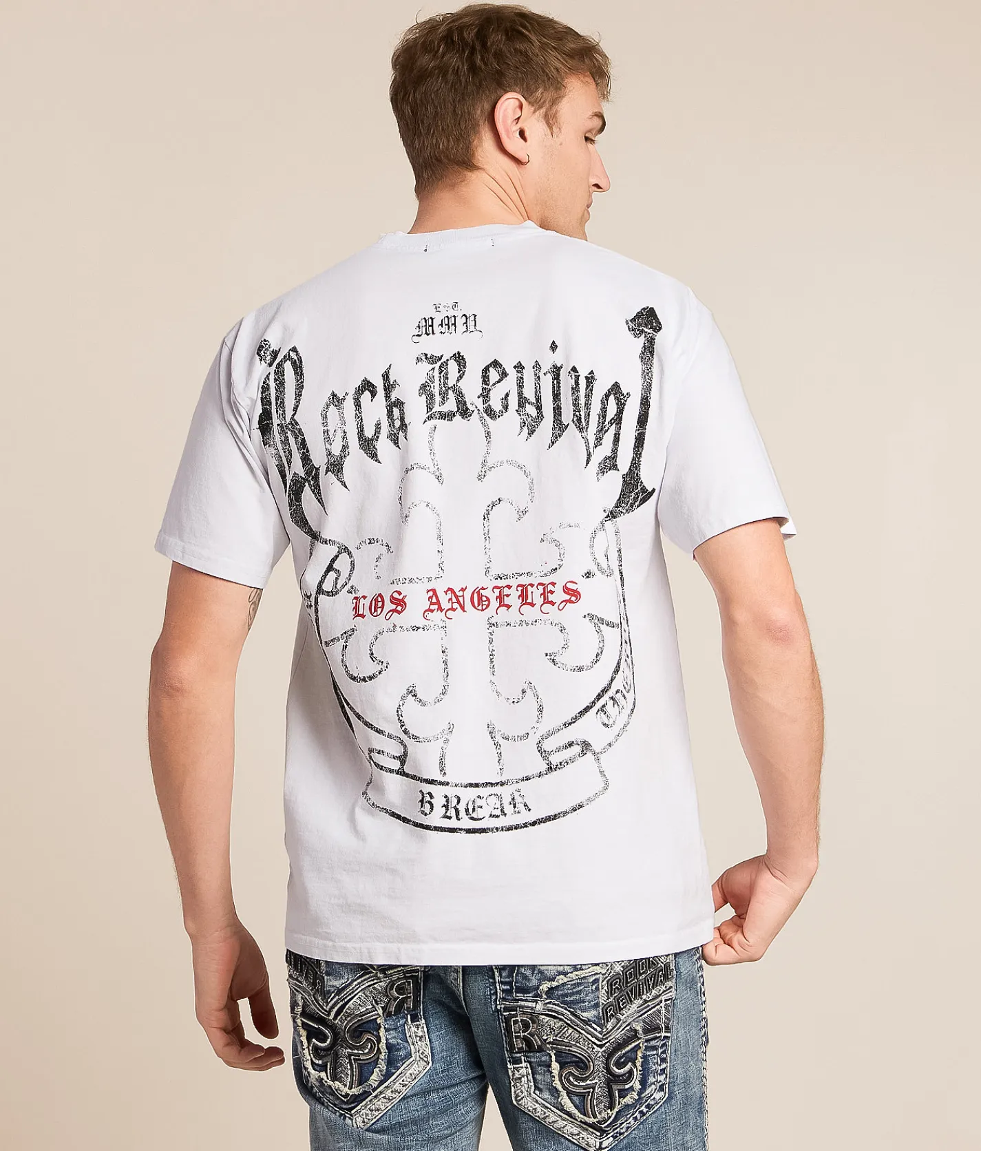 Rock Revival Ethan T-Shirt White New