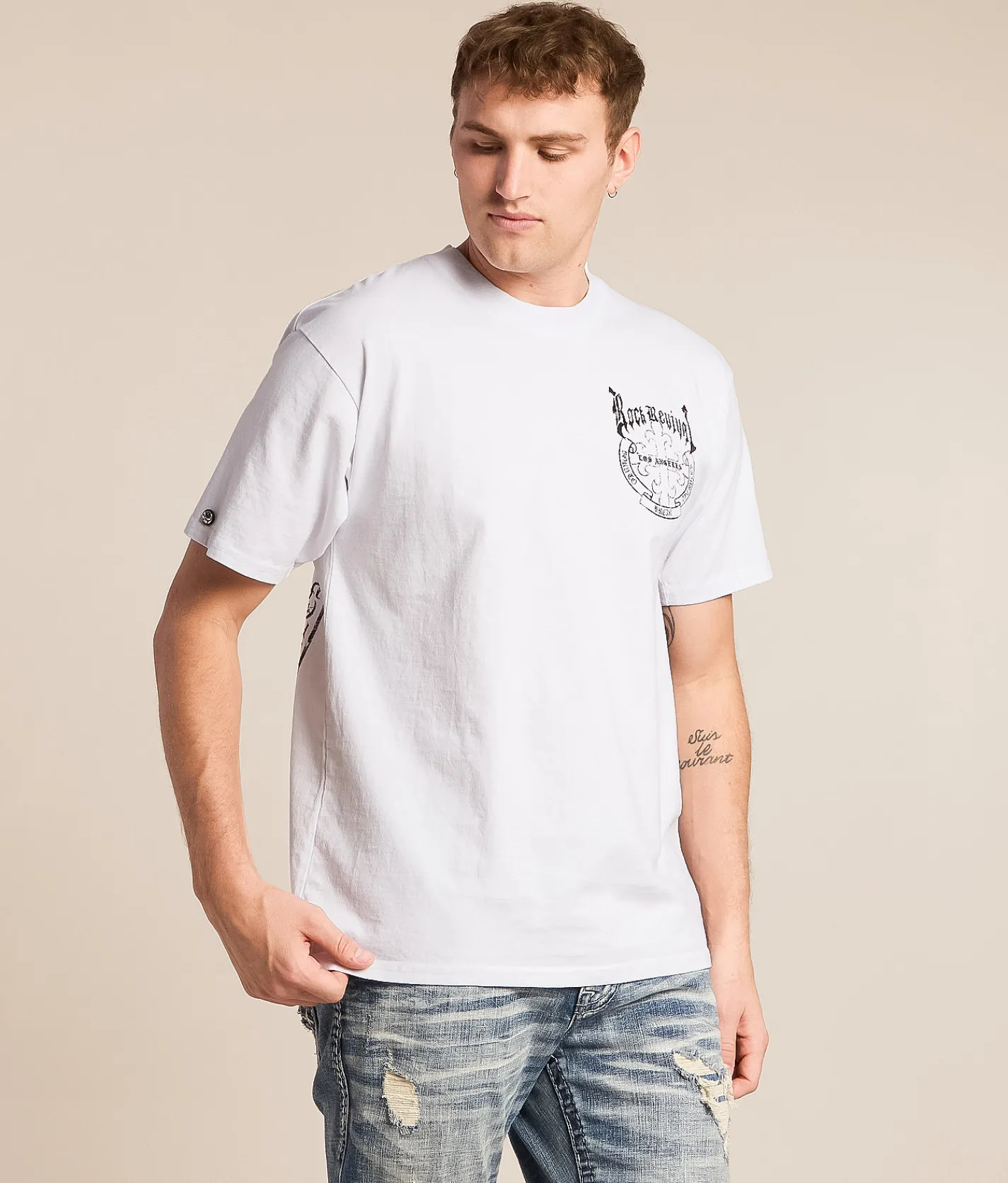 Rock Revival Ethan T-Shirt White New