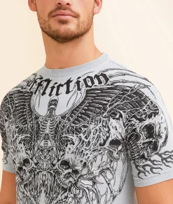 Graphic T-Shirts | Affliction Ethereal Burial T-Shirt Silver Lava Wash