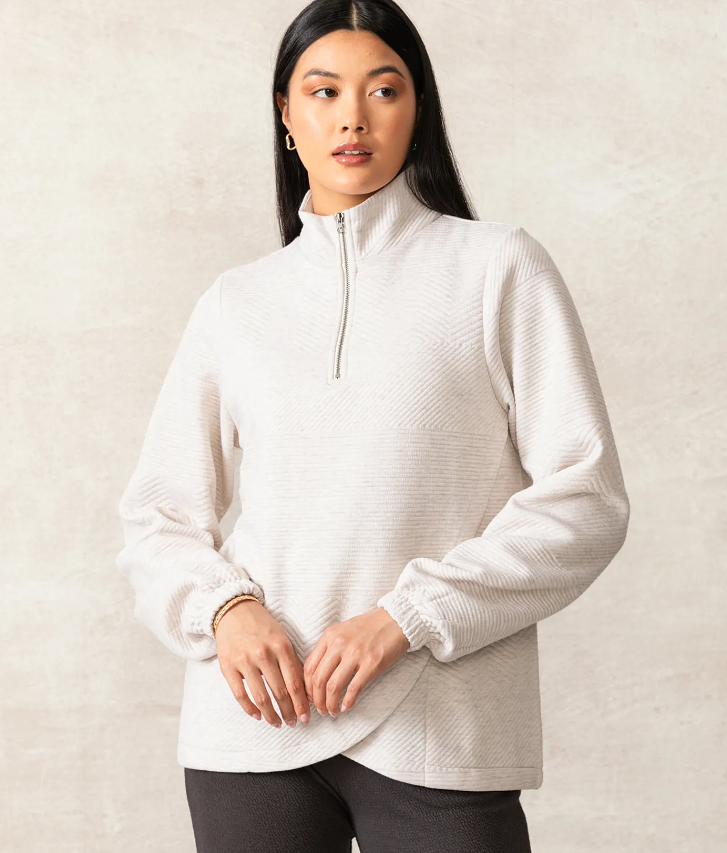 Buckle Black Everst Quarter Zip Pullover Lt Heather Grey