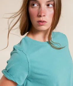 Tops | Free People Everyday Cropped T-Shirt Mineral Blue