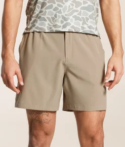 Bottoms|Shorts | BURLEBO Everyday Duck Hunt Hybrid Performance Short Cobblestone Khaki