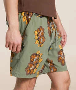 Bottoms|Activewear | Brixton Everyday Hybrid Stretch Walkshort Pinecone Brown Floral