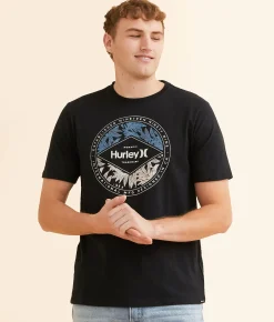 Hurley Everyday Leafy Split T-Shirt Black Hot