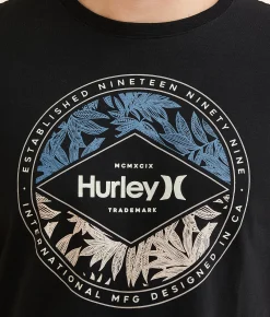 Hurley Everyday Leafy Split T-Shirt Black Hot