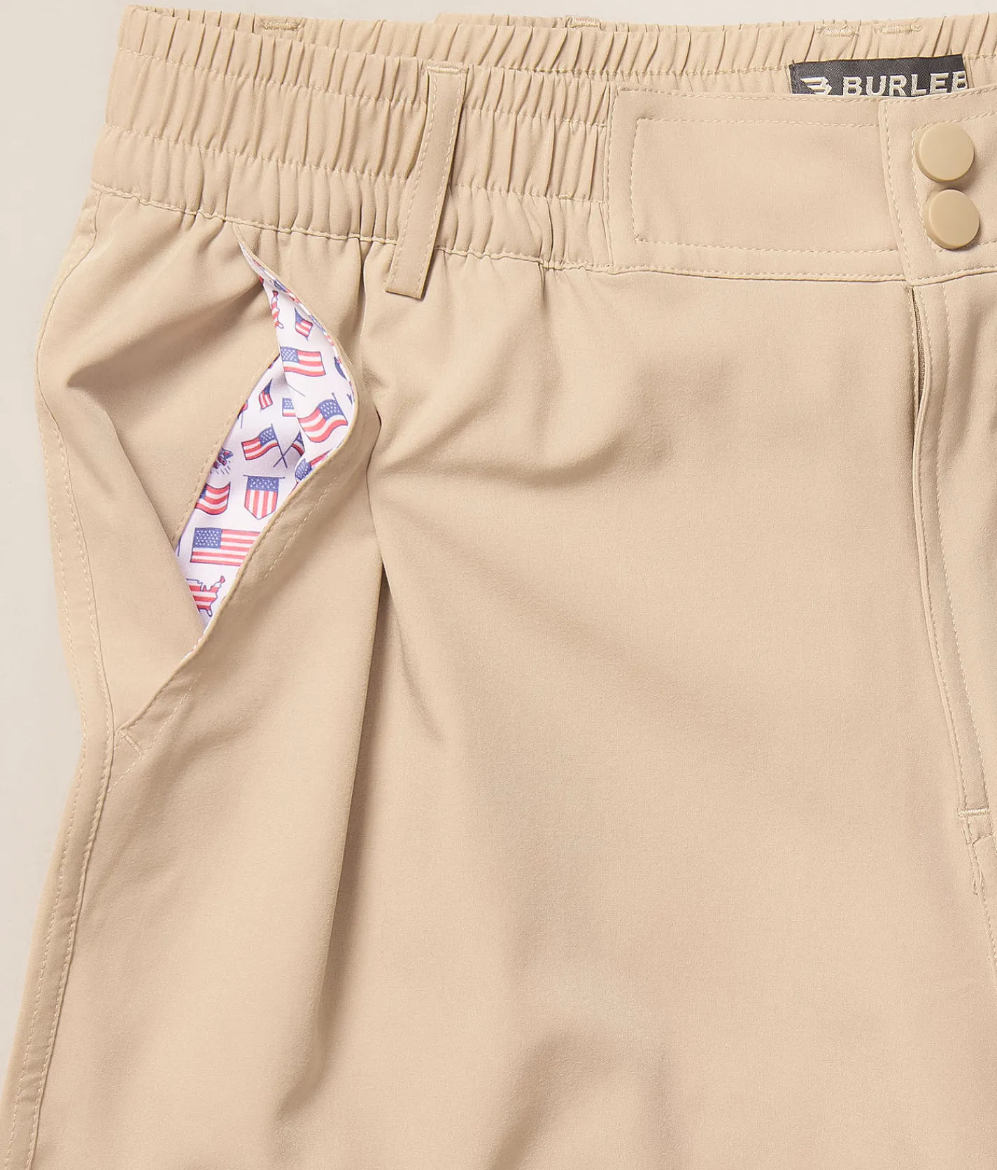 BURLEBO Everyday Stretch Short Light Khaki Discount
