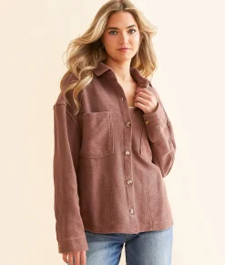 Billabong Everytime Shacket Choc Chip Hot