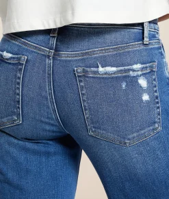VERVET by Flying Monkey Evie Mid-Rise Classic Straight Jean Blue Stream Sale