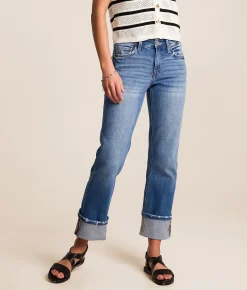 VERVET by Flying Monkey Evie Mid-Rise Cropped Straight Jean Daphne Online
