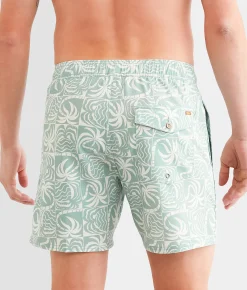 Bottoms|Swimwear | RVCA Exotica Stretch Swim Trunks Granite Green