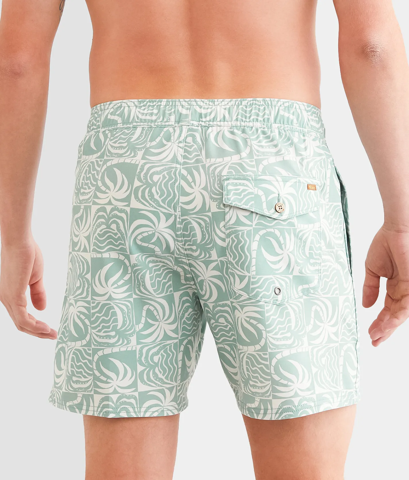Bottoms|Swimwear | RVCA Exotica Stretch Swim Trunks Granite Green
