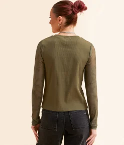 Tops | Gilded Intent Exposed Seam Top Olive Night