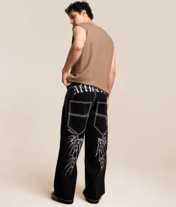 Affliction Extra Wide Leg Jean Black Rinse Outlet