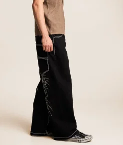 Affliction Extra Wide Leg Jean Black Rinse Outlet