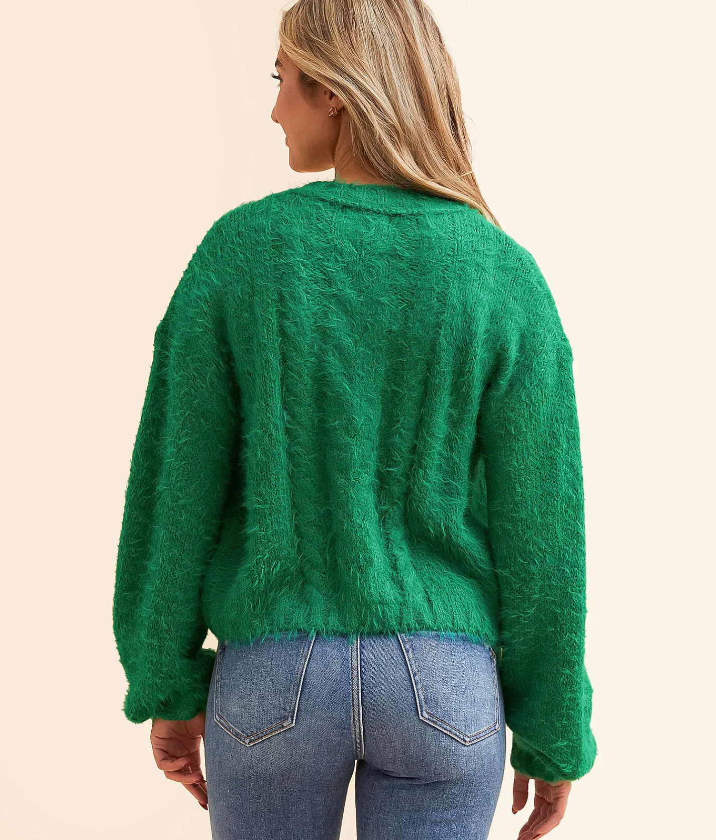 Tops | Hyfve Eyelash Cropped Cardigan Sweater Green