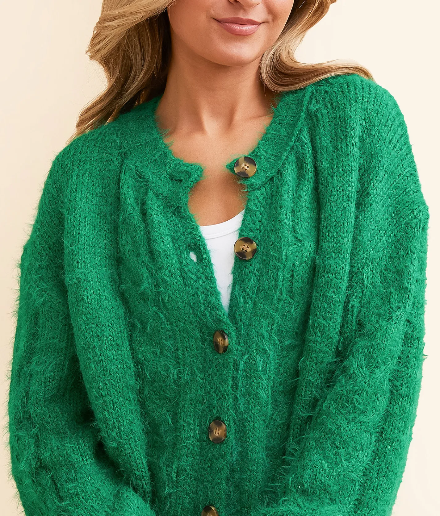 Tops | Hyfve Eyelash Cropped Cardigan Sweater Green