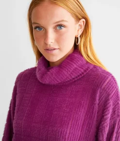 Tops | Acoa Eyelash Cropped Sweater Magenta