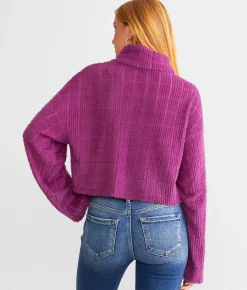 Tops | Acoa Eyelash Cropped Sweater Magenta