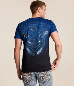 Tops|Graphic T-Shirts | American Fighter Fairchance T-Shirt Black Blue