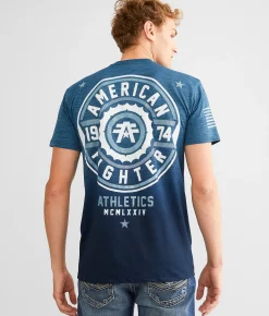 American Fighter Fair Grove T-Shirt Poseidon Blue Best