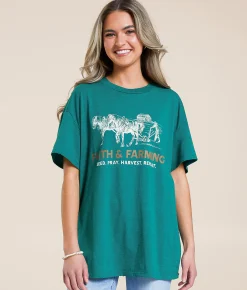 Tops | Modish Rebel Faith & Farming T-Shirt North Sea