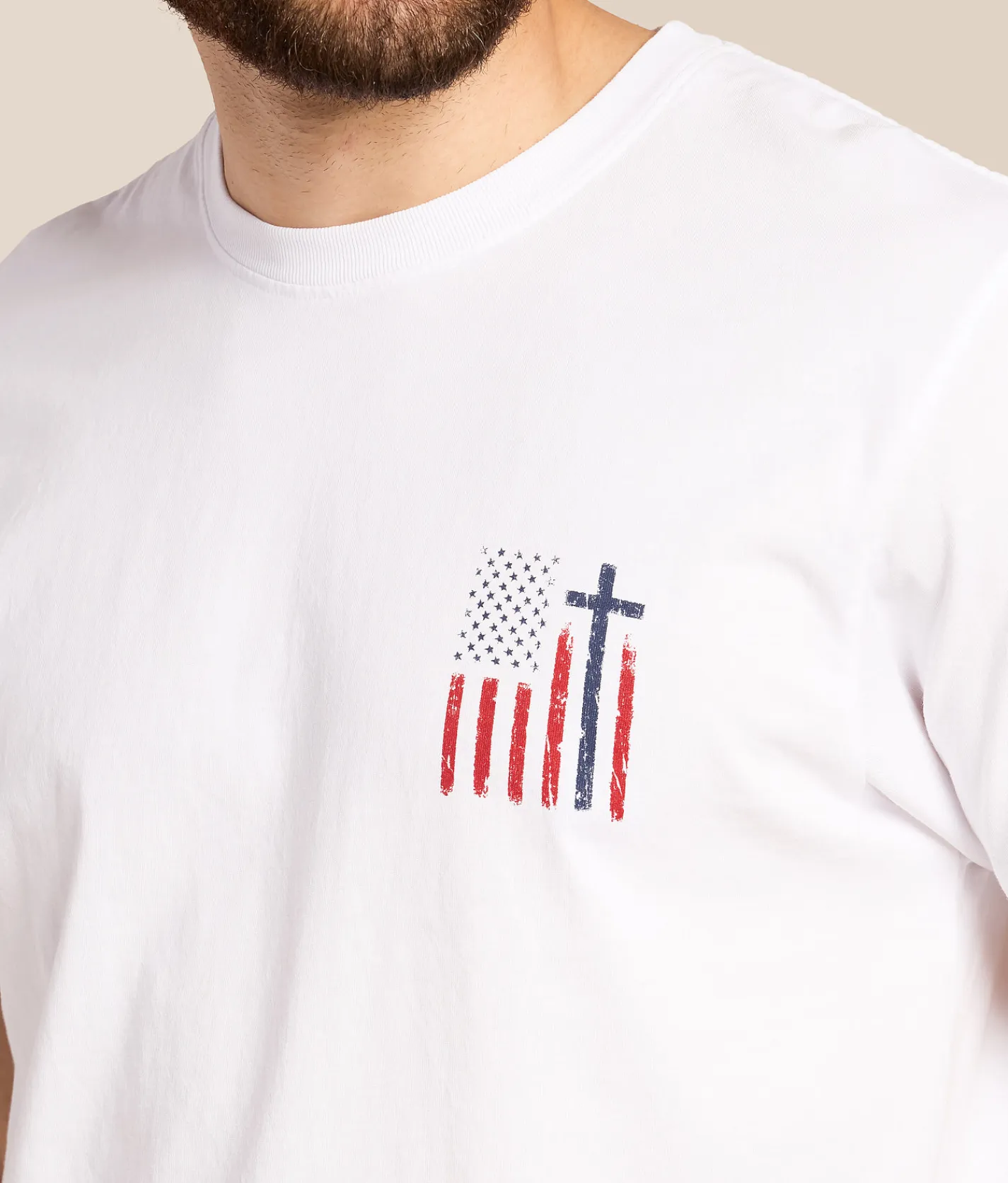 Tops|Graphic T-Shirts | Howitzer Faith Flag T-Shirt White