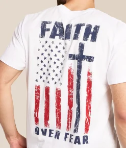 Tops|Graphic T-Shirts | Howitzer Faith Flag T-Shirt White