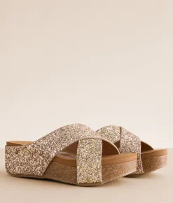 Shoes | Very G Faith Glitz Platform Sandal Gold