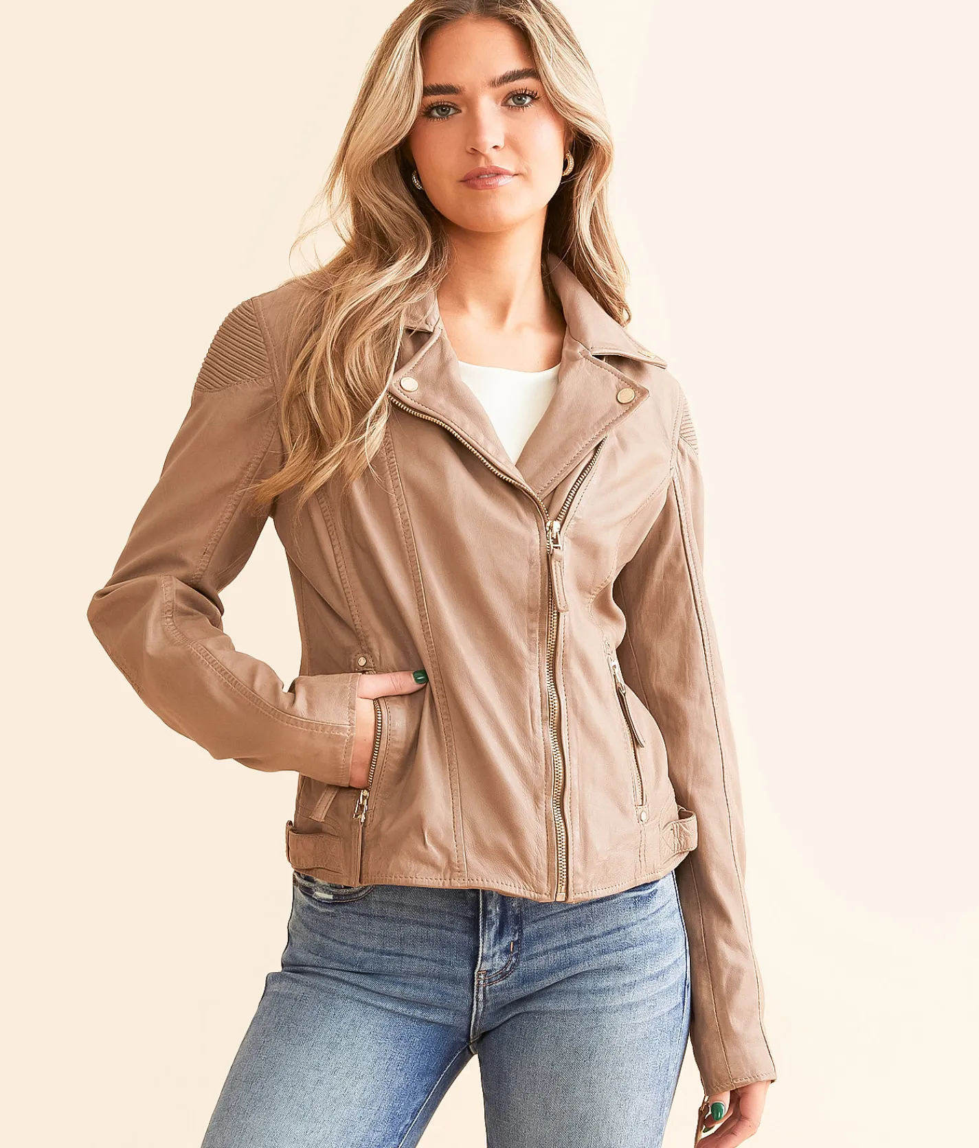 Tops|Coats & Jackets | Mauritius Faizel Leather Jacket Toffee