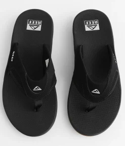 Reef Fanning Flip Black Silver Outlet