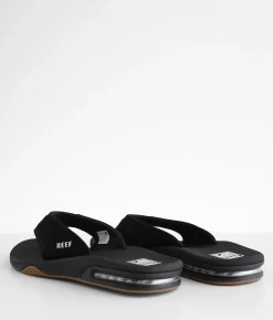 Reef Fanning Flip Black Silver Outlet