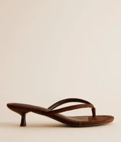 Mia Farren Kitten Heel Sandal Chocolate Sale