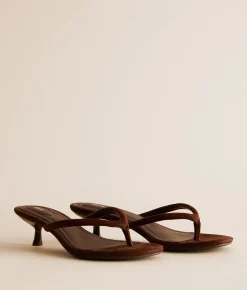 Mia Farren Kitten Heel Sandal Chocolate Sale