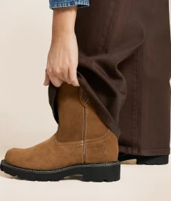 Ariat Fatbaby Slouchy Leather Western Boot Crushed Peanut Hot