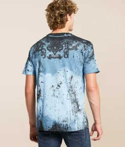 Affliction Fate Obscure T-Shirt Aegean Blue Clearance