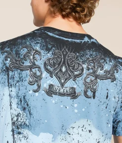 Tops | Affliction Fate Obscure T-Shirt Aegean Blue