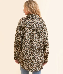 Tops|Coats & Jackets | Open SZN Faux Fur Cheetah Shacket Black Brown Cheetah