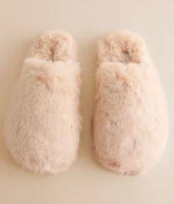 Shoes | Mia Faux Fur Slipper Natural