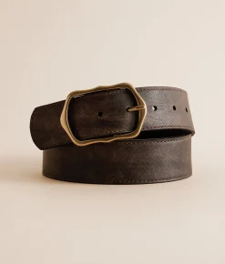 BKE Faux Leather Belt Black Discount