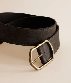 BKE Faux Leather Belt Black Discount