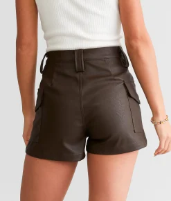 KanCan Signature Faux Leather High Rise Shorts Jinny Online