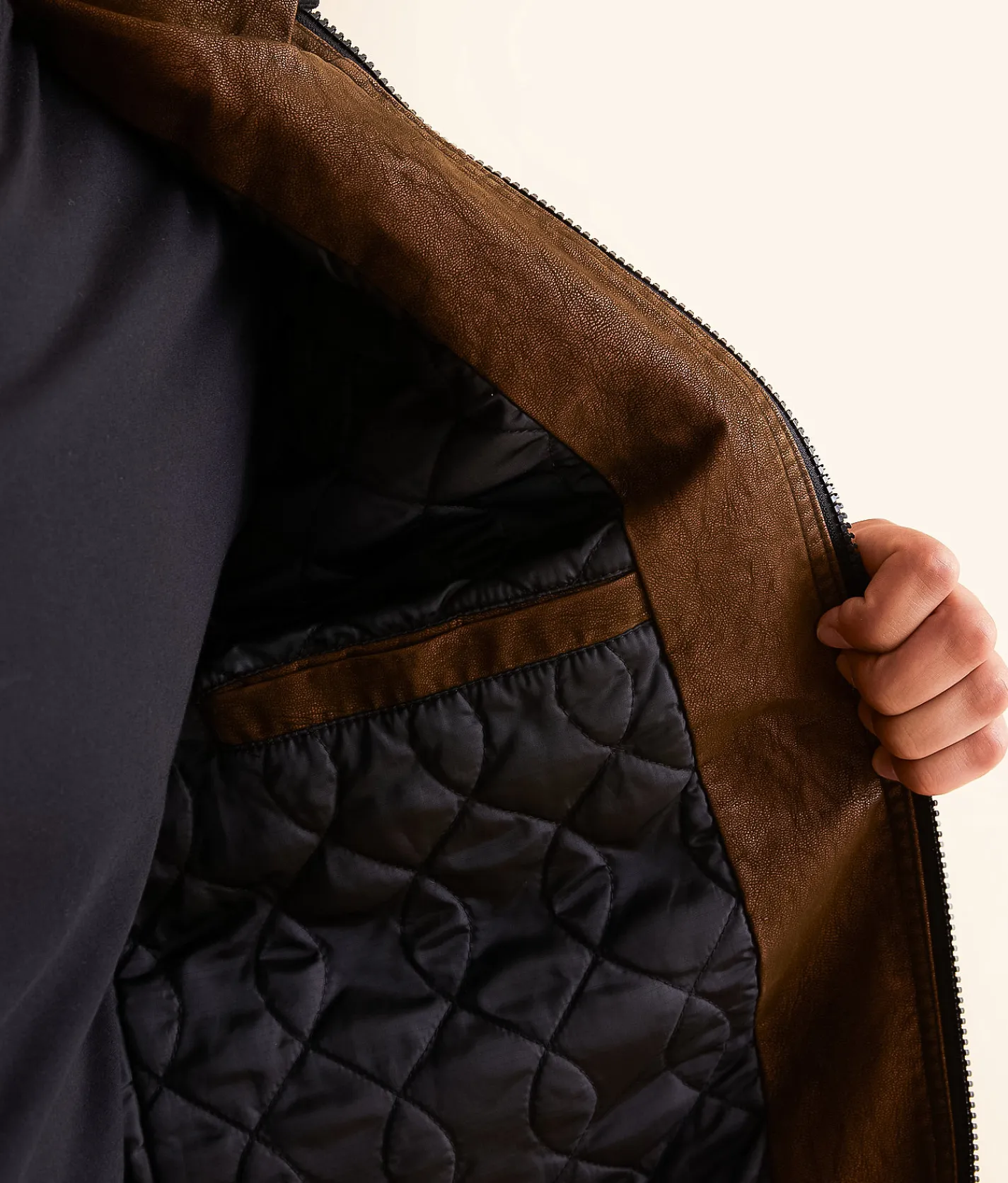 Coats & Jackets | Buckle Black Faux Leather Hooded Jacket Brown