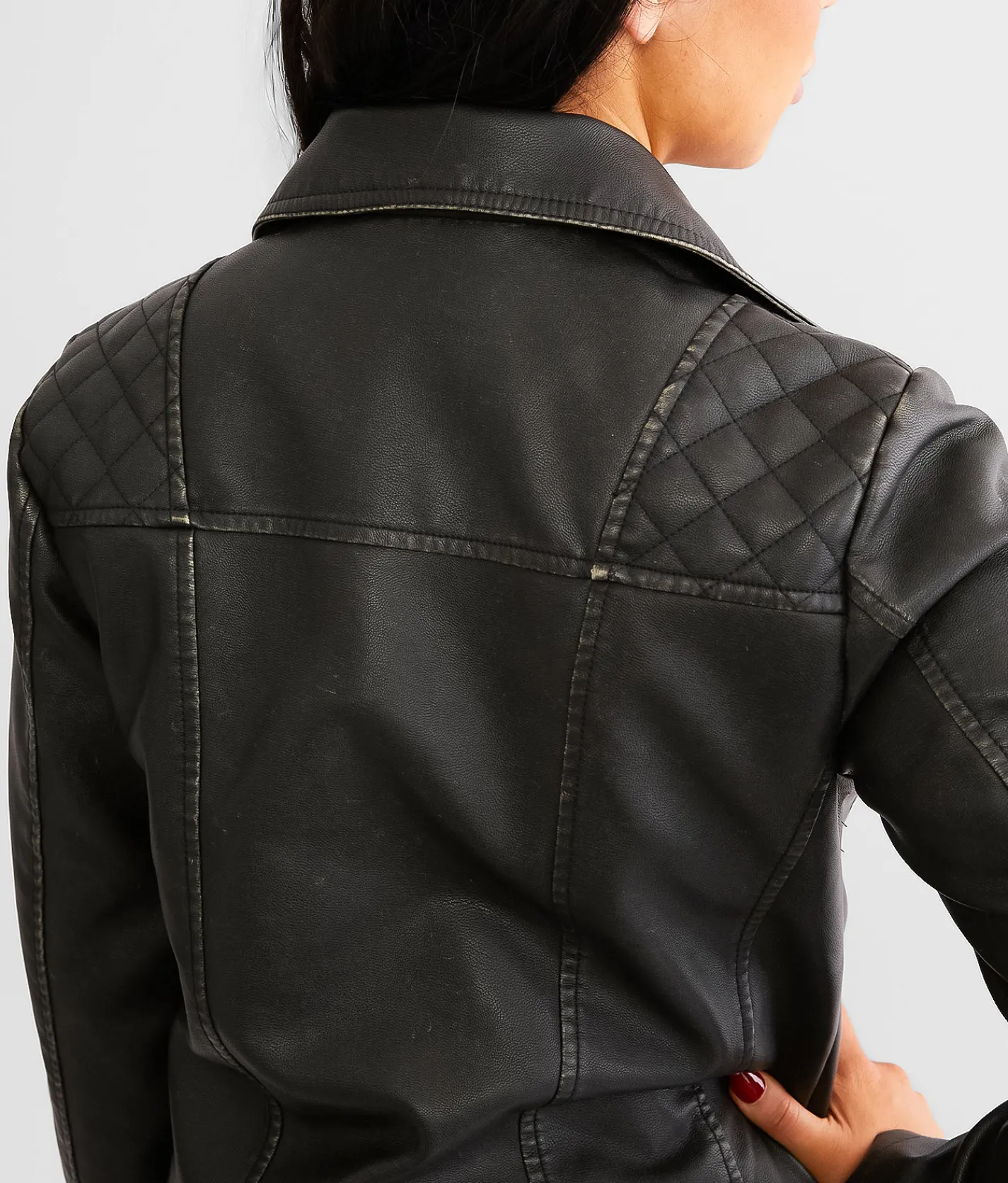 Coats & Jackets | BKE Faux Leather Hooded Jacket Black