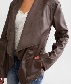 Tops|Coats & Jackets | Daytrip Faux Leather Jacket Brown