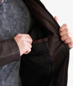 Buckle Black Faux Leather Jacket Burnett Brown