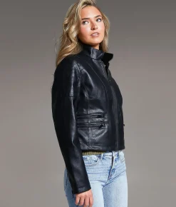 Tops|Coats & Jackets | BKE Faux Leather Moto Jacket Black