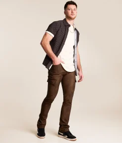 Waimea Faux Leather Stacked Cargo Jean Brown Wash Best