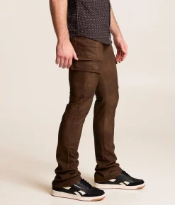 Waimea Faux Leather Stacked Cargo Jean Brown Wash Best